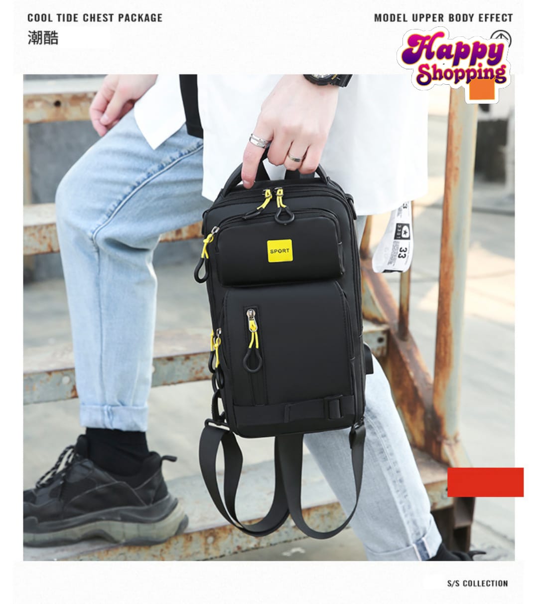 New Fashion Waterproof Chest Crossbody Bag for Men